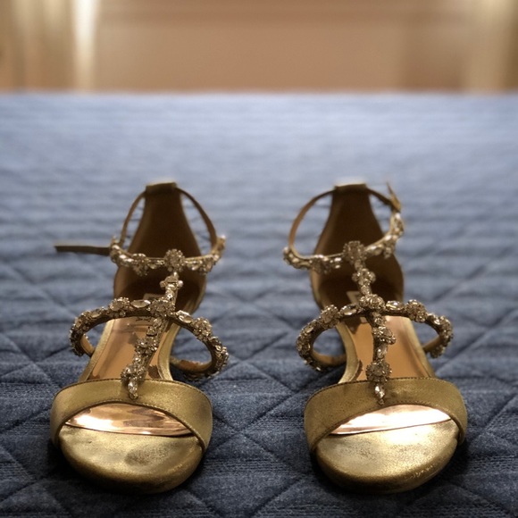 Badgley Mischka Crystal Embellished Wedge Sandal - Picture 5 of 7